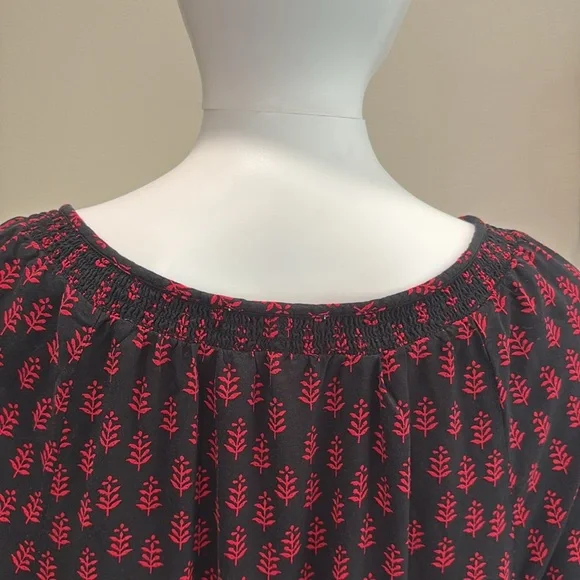 Beachlunchlounge Floral Paisley Mixed Print Peasant Tunic Size XL Long Sleeve - Picture 8 of 13